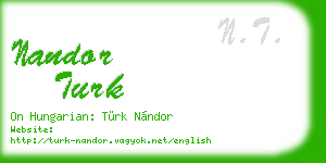 nandor turk business card